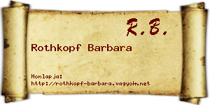 Rothkopf Barbara névjegykártya